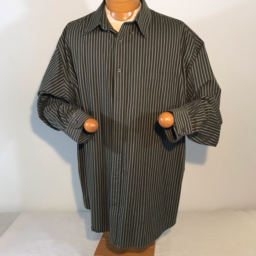 Sz 3XLT St. John’s Bay Olive Green Dress Shirt